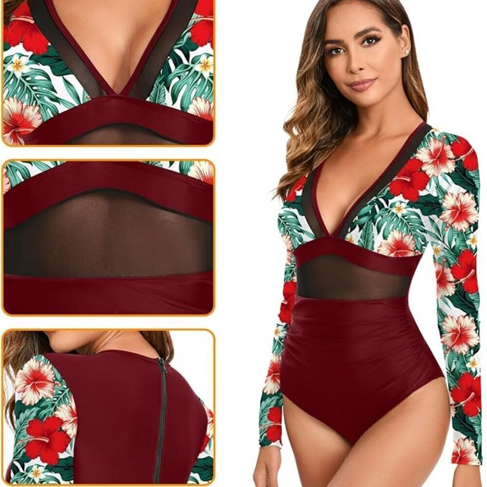 One Piece Bathing Suit UV Protection Surfing - Picture 4 of 6